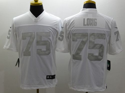 Nike Oakland Raiders #75 Howie Long White Men's Stitched NFL Limited Platinum Jersey