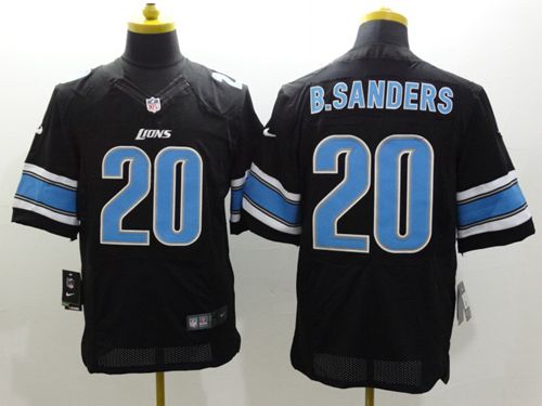 Nike Detroit Lions #20 Barry Sanders Black Alternate Men's Stitched NFL Elite Jersey