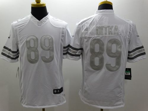 Nike Chicago Bears #89 Mike Ditka White Men's Stitched NFL Limited Platinum Jersey