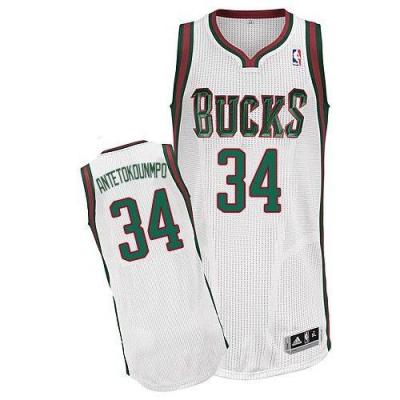 Milwaukee Bucks #34 Giannis Antetokounmpo White Revolution 30 Stitched NBA Jersey