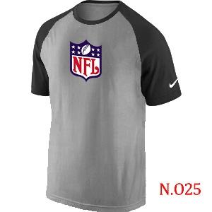 Mens NFL Logo Ash Tri Big Play Raglan T-Shirt Grey- Black