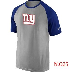 Mens New York Giants Ash Tri Big Play Raglan T-Shirt Grey- Blue