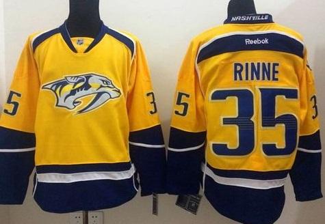 Nashville Predators #35 Pekka Rinne Yellow Home Stitched NHL Jersey