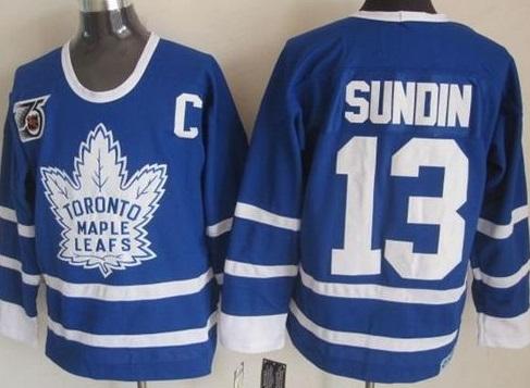 Toronto Maple Leafs #13 Mats Sundin Blue 75th CCM Throwback Stitched NHL Jersey