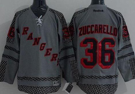 New York Islanders #36 Mats Zuccarello Charcoal Cross Check Fashion Stitched NHL Jersey