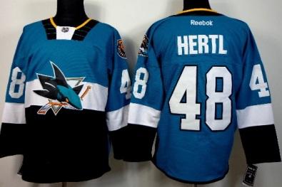 San Jose Sharks #48 Tomas Hertl Teal Black 2015 Stadium Series Stitched NHL Jersey