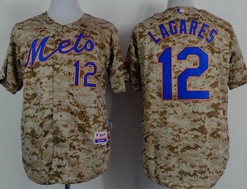 New York Mets #12 Juan Lagares Camo Alternate Cool Base Stitched Baseball Jersey