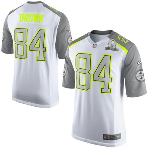 Nike Pittsburgh Steelers #84 Antonio Brown White Pro Bowl Men's Stitched NFL Elite Team Carter Jersey