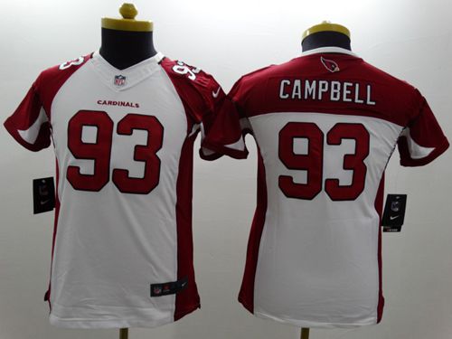 Youth Nike Arizona Cardinals #93 Calais Campbell White Stitched NFL Limited Jersey