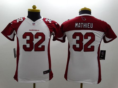 Youth Nike Arizona Cardinals #32 Tyrann Mathieu White Stitched NFL Limited Jersey