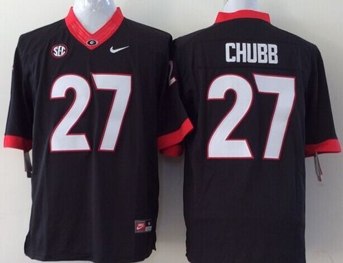 Youth Georgia Bulldogs #27 Nick Chubb Black Stitched NCAA Jersey