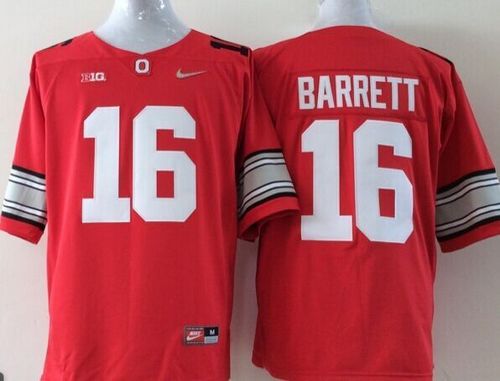 Youth Ohio State Buckeyes #16 J. T. Barrett Red Stitched NCAA Jersey