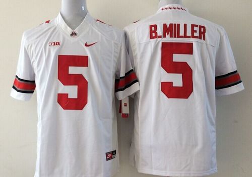 Youth Ohio State Buckeyes #5 Braxton Miller White Stitched NCAA Jersey