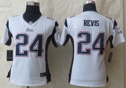 Women's Nike New England Patriots #24 Darrelle Revis White Stitched NFL Elite Jersey