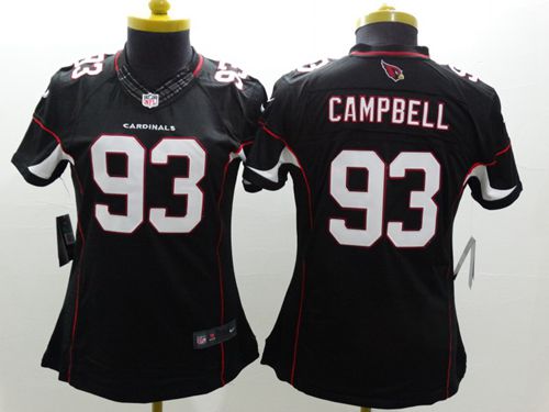 Women's Nike Arizona Cardinals #93 Calais Campbell Black Alternate Stitched NFL Limited Jersey