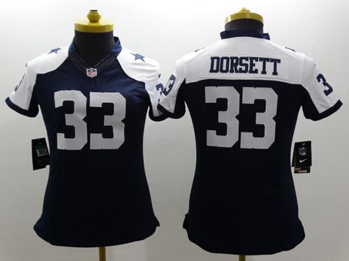 Women's Nike Dallas Cowboys #33 Tony Dorsett Navy Blue Thanksgiving Throwback Stitched NFL Limited Jersey