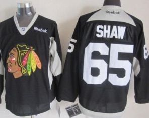 Chicago Blackhawks #65 Andrew Shaw Black Practice Stitched NHL Jersey
