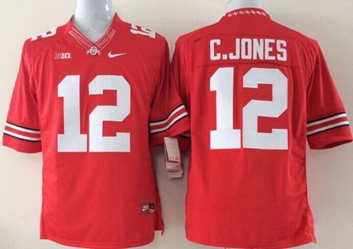 Ohio State Buckeyes #12 Cardale Jones Red Limited Stitched NCAA Jersey
