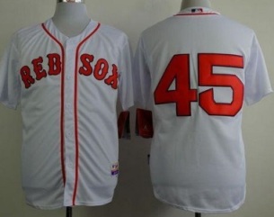 Boston Red Sox #45 Pedro Martinez White Cool Base Stitched Baseball Jersey