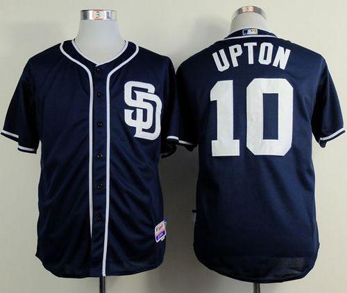 San Diego Padres #10 Justin Upton Dark Blue Alternate 1 Cool Base Stitched Baseball Jersey