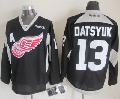Detroit Red Wings #13 Pavel Datsyuk Black Practice Stitched NHL Jersey