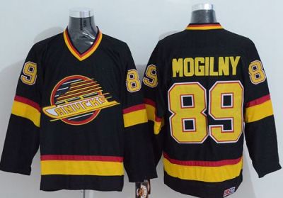 Vancouver Canucks #89 Alexander Mogilny Stitched Black CCM Throwback NHL Jersey