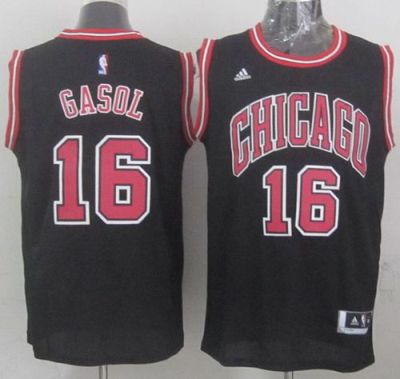 Chicago Bulls #16 Pau Gasol Black Stitched Revolution 30 NBA Jersey New Style