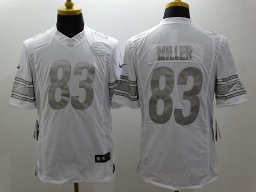 Nike Pittsburgh Steelers #83 Heath Miller White Men's Stitched NFL Limited Platinum Jersey