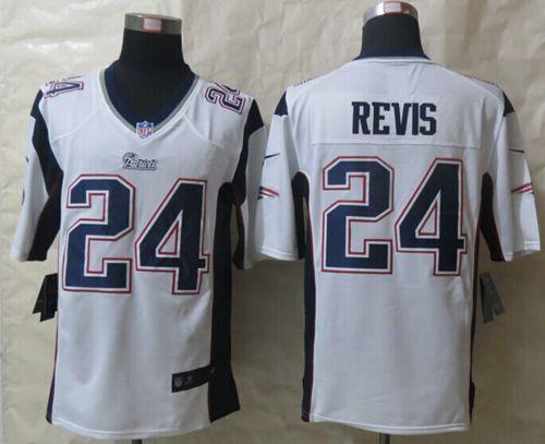 Nike New England Patriots #24 Darrelle Revis White Men's Stitched NFL Game Jersey