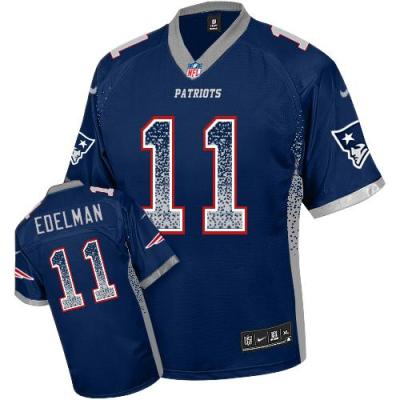 Nike New England Patriots #11 Julian Edelman Navy Blue Team Color Men's Stitched NFL Elite Drift Fashion Jersey