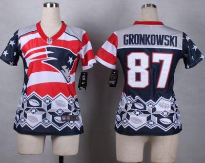 Women's Nike Patriots #87 Rob Gronkowski Navy Blue Stitched NFL Elite Noble Fashion Jersey