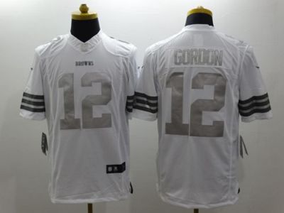 Nike Cleveland Browns #12 Josh Gordon White Men's Stitched NFL Limited Platinum Jersey