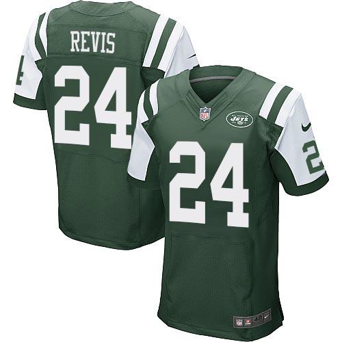 Nike New York Jets #24 Darrelle Revis Green Team Color Men's Stitched NFL Elite Jersey
