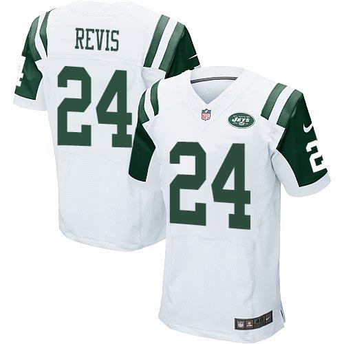 Nike New York Jets #24 Darrelle Revis White Men's Stitched NFL Elite Jersey