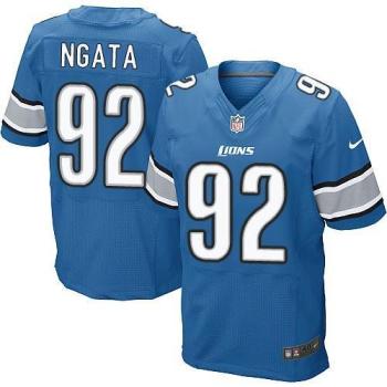 Nike Detroit Lions #92 Haloti Ngata Blue Team Color Men's Stitched NFL Elite Jersey