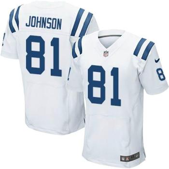Nike Indianapolis Colts #81 Andre Johnson White Men's Stitched NFL Elite Jersey