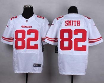 Nike San Francisco 49ers #82 Torrey Smith White Men's Stitched NFL Elite Jersey