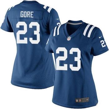 Women's Nike Indianapolis Colts #23 Frank Gore Royal Blue NFL Elite Jersey