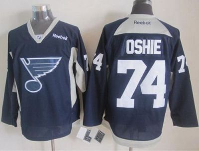 Blues #74 T.J Oshie Navy Blue Practice Stitched NHL Jersey