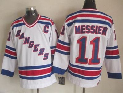 Rangers #11 Mark Messier White CCM Throwback Stitched NHL Jersey