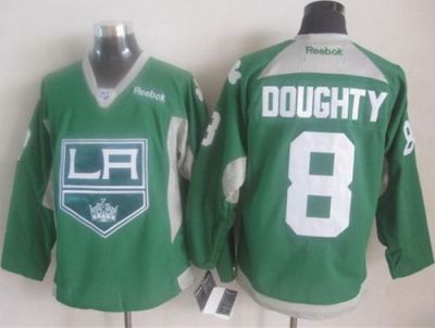 Kings #8 Drew Doughty Green Practice Stitched NHL Jersey