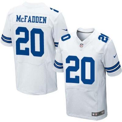 Nike Cowboys #20 Darren McFadden White Men's Stitched NFL Elite Jersey