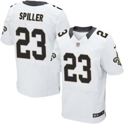 Nike Saints #23 C.J. Spiller White Men's Stitched NFL Elite Jersey