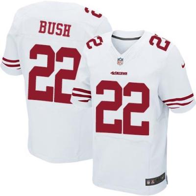 Nike 49ers #22 Reggie Bush White Men's Stitched NFL Elite Jersey