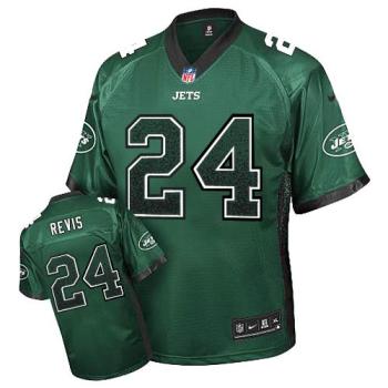 Nike New York Jets #24 Darrelle Revis Green Men's Stitched NFL Elite Drift Fashion Jersey
