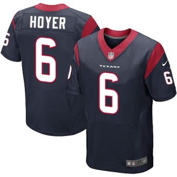 Nike Houston Texans #6 Brian Hoyer Navy Blue Men's Stitched NFL Elite Jersey
