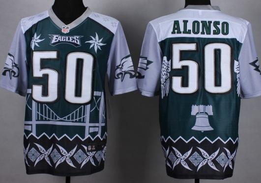 Nike Philadelphia Eagles #50 Kiko Alonso Green Noble Fashion Stitched NFL Elite Jersey