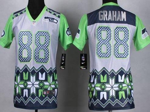Youth Nike Seattle Seahawks #88 Jimmy Graham Grey Stitched Elite Noble Fashion NFL Jerseys