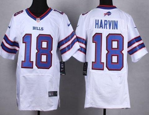 Nike Buffalo Bills #18 Percy Harvin White Men's Stitched NFL Elite Jersey