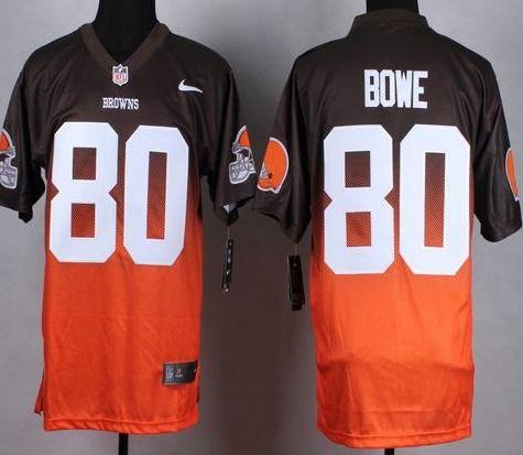 Nike Cleveland Browns #80 Dwayne Bowe Brown Orange NFL Elite Fadeaway Fashion Jerseys